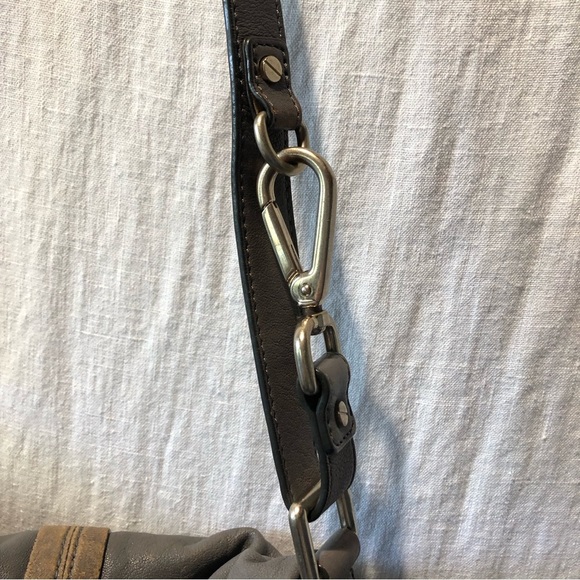 Banana Republic elephant grey lamb leather adjustable strap purse 12 x15 x3 - Picture 13 of 14